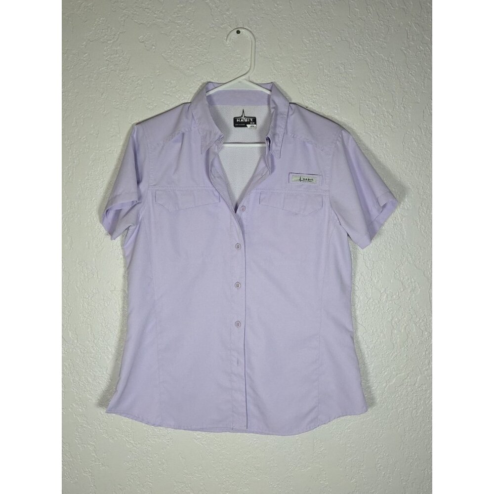 Habit Women's Short Sleeve Shirt UPF 40+ Size Medium Lilac Vented